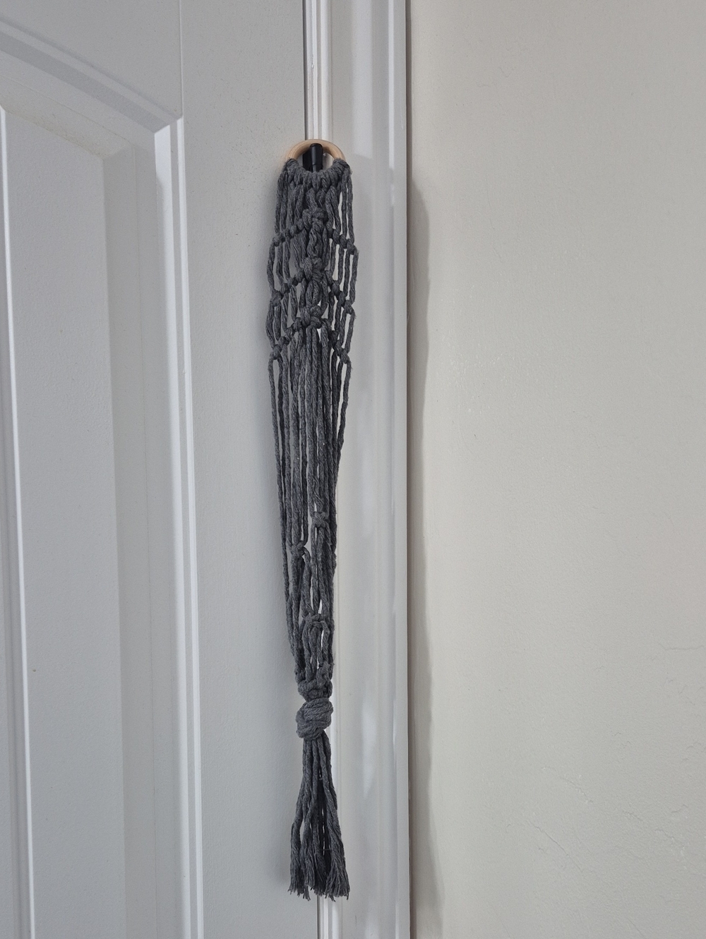 Handmade Gray Macrame Wall Hanging